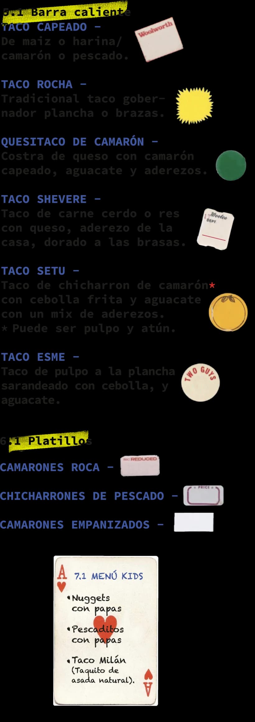 Menú Los Sheveres